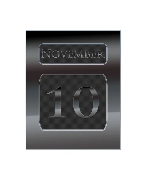 Calendario de metal 10 de noviembre . —  Fotos de Stock