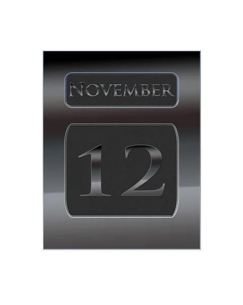 Metal calendar November 12. — Stock Photo, Image