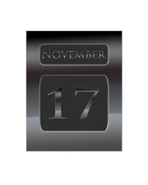 Kovový kalendář 17. listopadu. — Stock fotografie