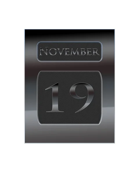 Metallkalender 19. November. — Stockfoto