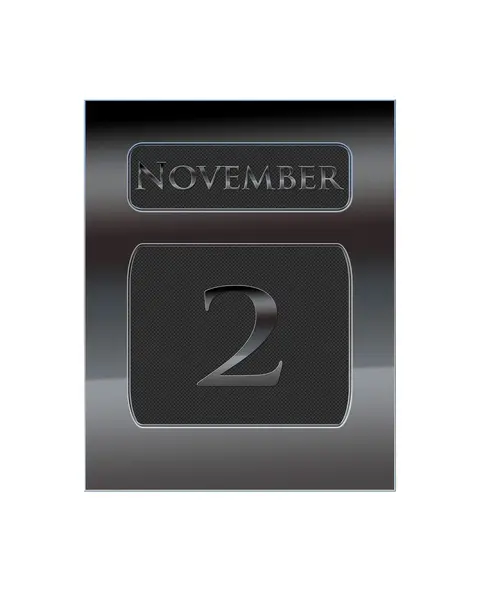 Metal calendar November 2. — Stock Photo, Image