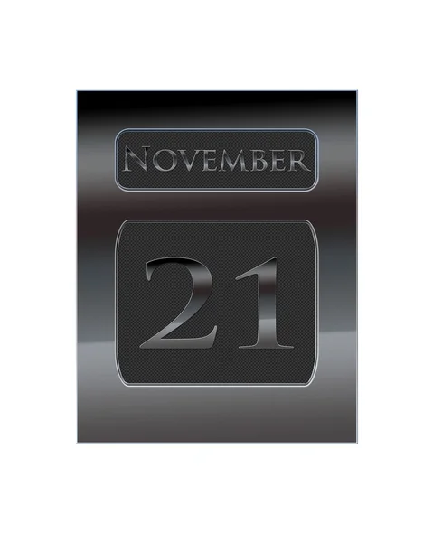Metalowy kalendarz 21 listopada. — Zdjęcie stockowe
