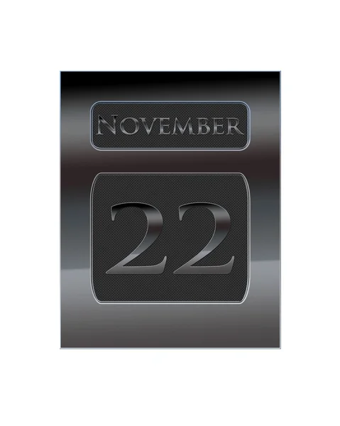 Metal calendar November 22. — Stock Photo, Image