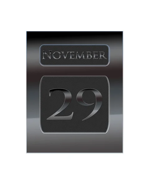 Metalowy kalendarz 29 listopada. — Zdjęcie stockowe
