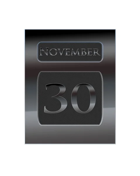 Metal calendar November 30. — Stock Photo, Image