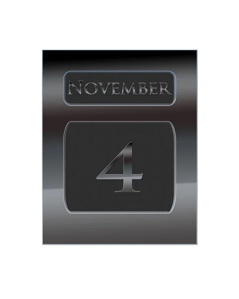 Metal calendar November 4. — Stock Photo, Image