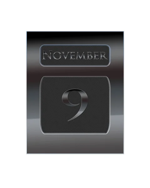 Metal calendar November 9. — Stock Photo, Image