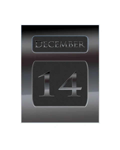 Calendario in metallo 14 dicembre . — Foto Stock
