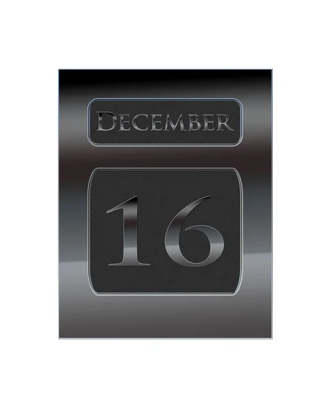 Metal calendar December 16. — Stock Photo, Image