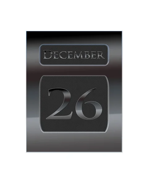 Metal calendar December 26. — Stock Photo, Image