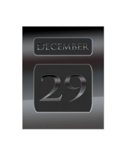 Kovový kalendář Prosinec 29. — Stock fotografie