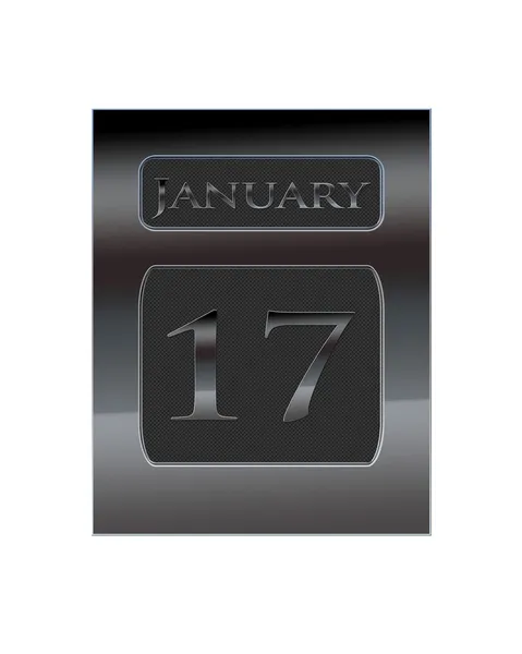 Metal calendar January 17. — Stock Photo, Image