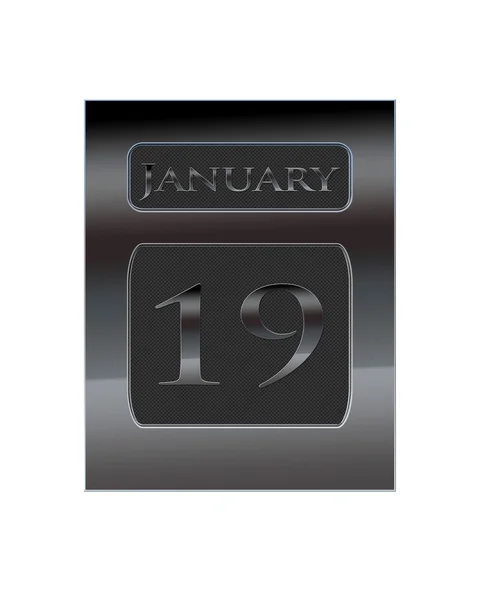 Metal calendar January 19. — Stock Photo, Image