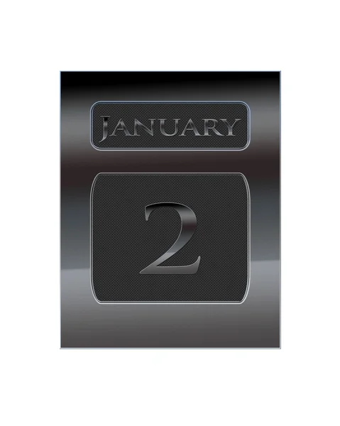 Metall kalender januari 2. — Stockfoto
