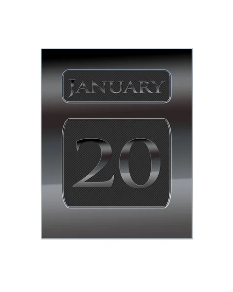 Metall kalender januari 20. — Stockfoto