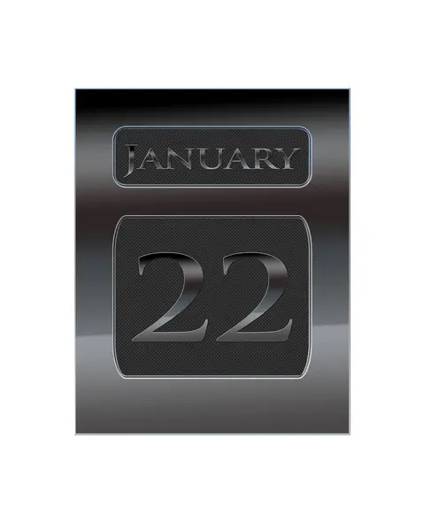 Kovový kalendář leden 22. — Stock fotografie