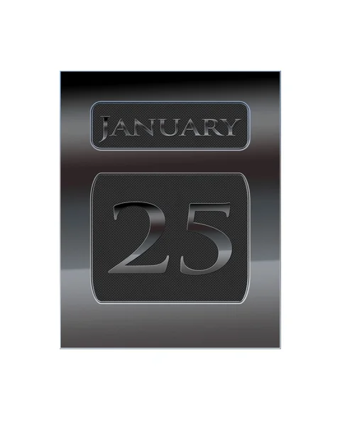 Metal calendar January 25. — Stock Photo, Image