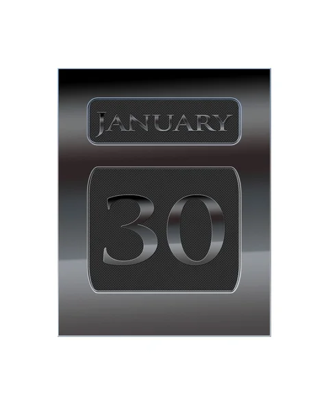 Metalowy kalendarz 30 stycznia. — Zdjęcie stockowe