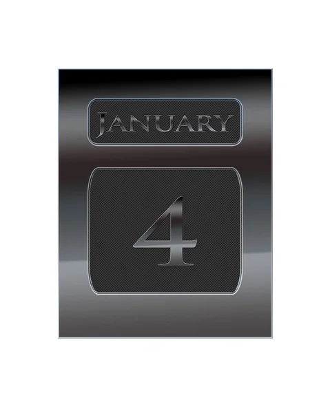 Metal calendar January 4. — Stock Photo, Image
