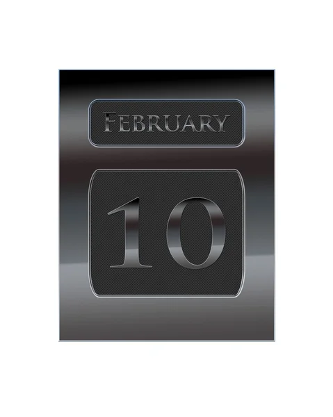 Metal calendar February 10. — Stock Photo, Image