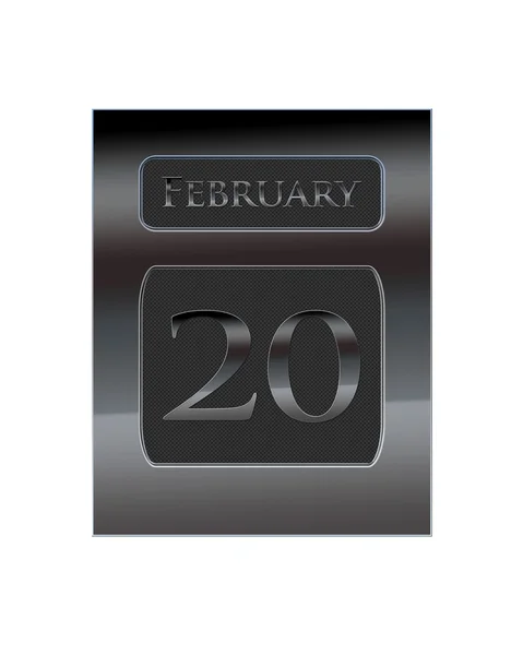 Metal calendar February 20. — Stock Photo, Image