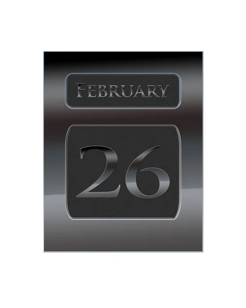 26. února kovový kalendář. — Stock fotografie