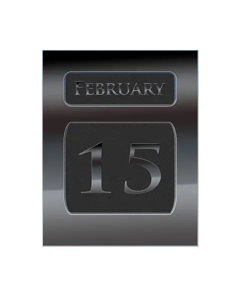Calendario in metallo 15 febbraio . — Foto Stock