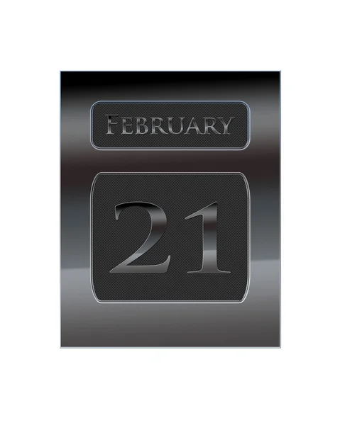 Calendario de metal 21 de febrero . —  Fotos de Stock