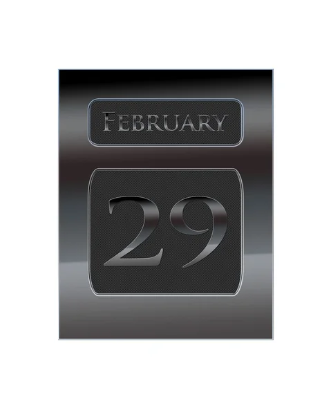 Calendario de metal 29 de febrero . —  Fotos de Stock