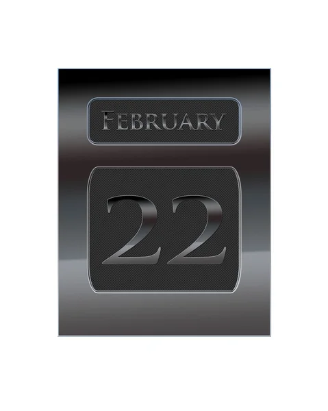 Calendario in metallo 22 febbraio . — Foto Stock