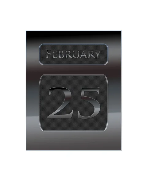 25. února kovový kalendář. — Stock fotografie
