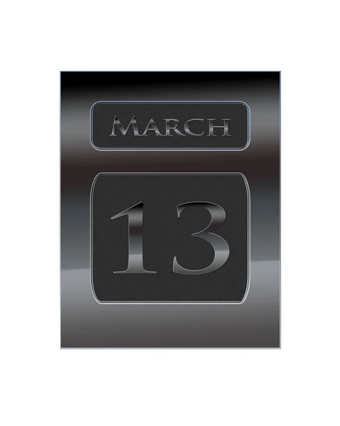 Металевий календар 13 березня . — стокове фото