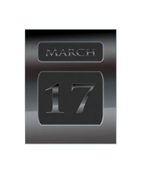 Metal calendar March 17. — Stock Photo, Image