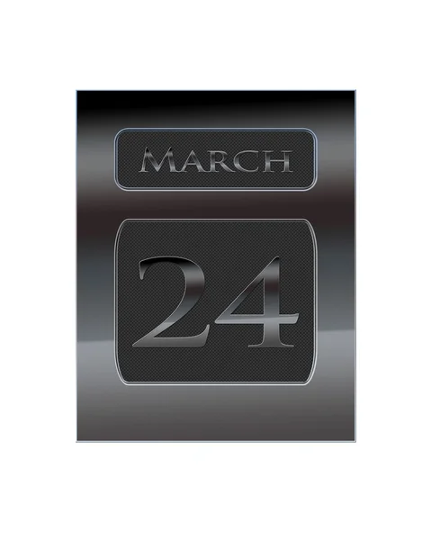 Metal calendar March 24. — Stock Photo, Image