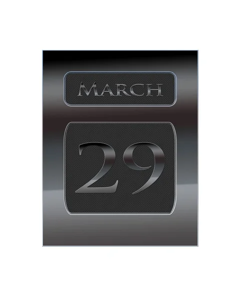 Calendario in metallo 29 marzo . — Foto Stock