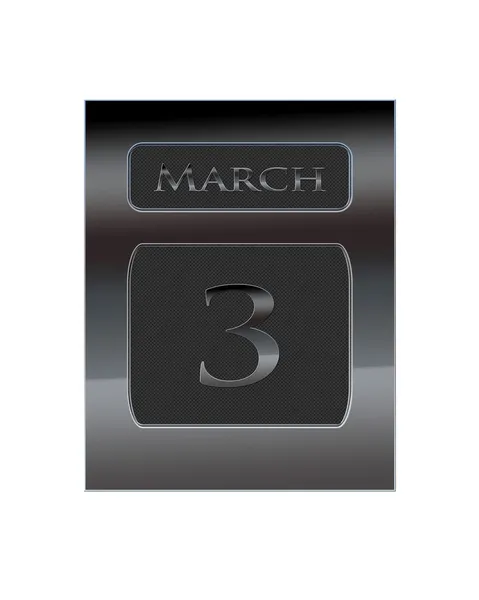 Metal calendar March 3. — Stock Photo, Image