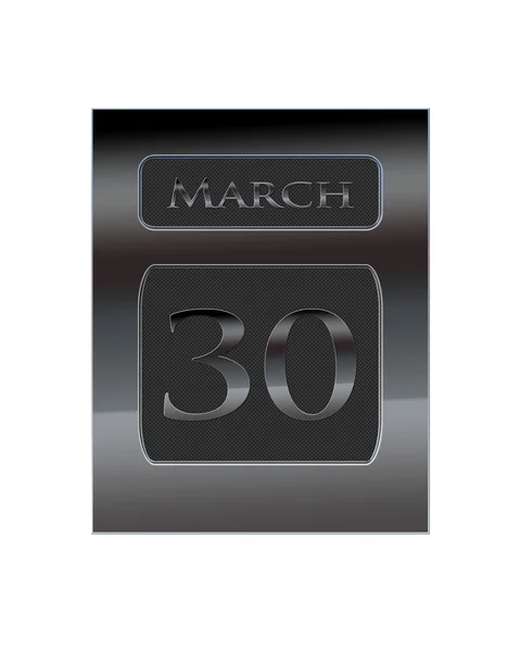 Metal calendar March 30. — Stock Photo, Image