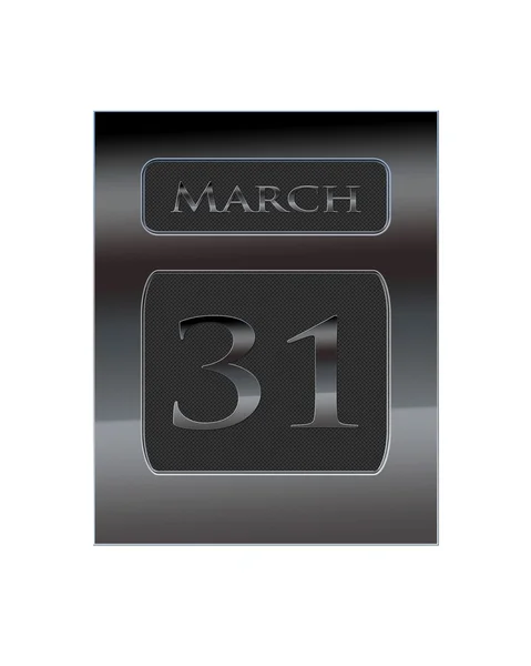 Металевий календар 31 березня . — стокове фото