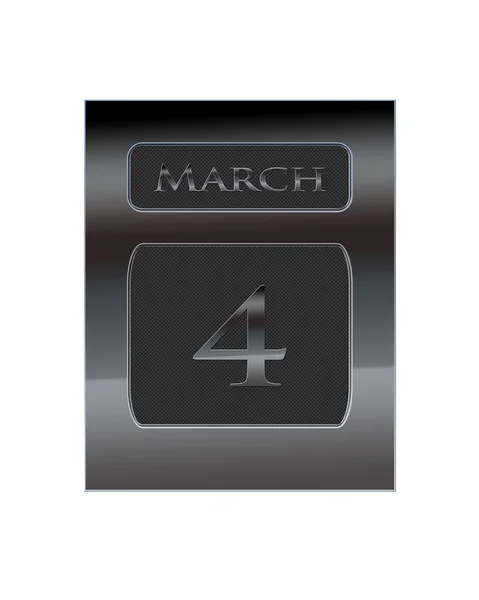 Metal calendar March 4. — Stock Photo, Image