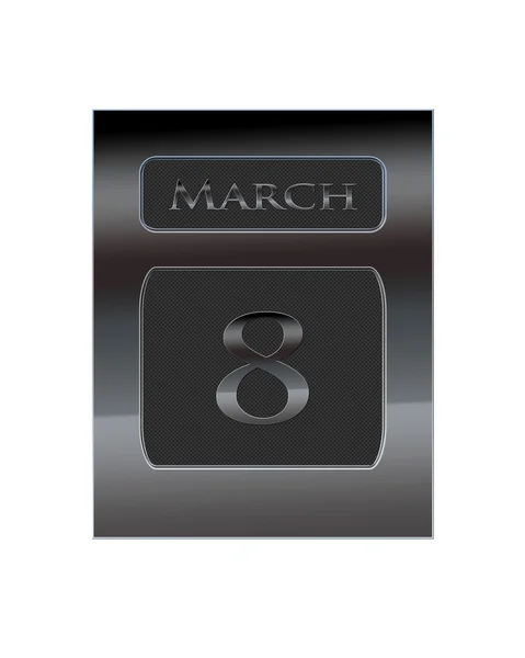 Metal calendar March 8. — Stock Photo, Image