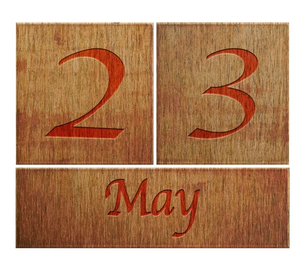 Drewniane kalendarz 23 maja. — Zdjęcie stockowe