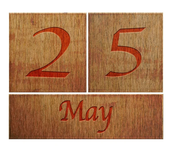 Calendario de madera 25 de mayo . —  Fotos de Stock