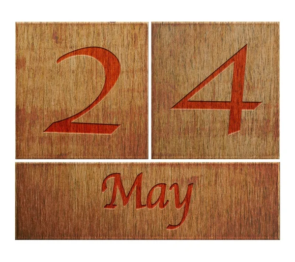 Деревянный календарь 24 мая . — стоковое фото