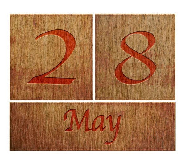 Wooden calendar May 28. — Stock Photo, Image
