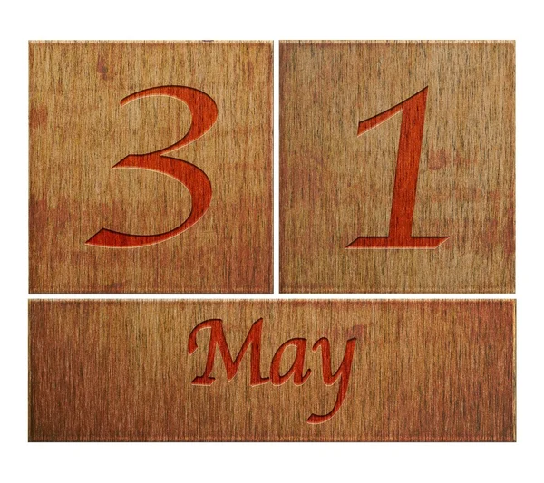 Calendario in legno 31 maggio . — Foto Stock