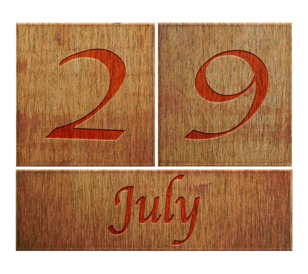 Wooden calendar July 29. — Stock Photo, Image