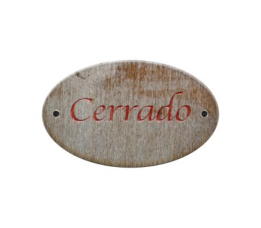 ahşap işareti kapalı.