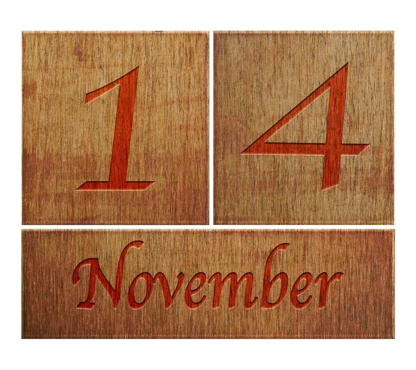 Houten kalender november 14. — Stockfoto