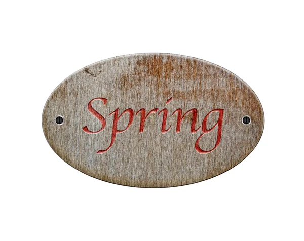 Деревянный знак весны . — стоковое фото