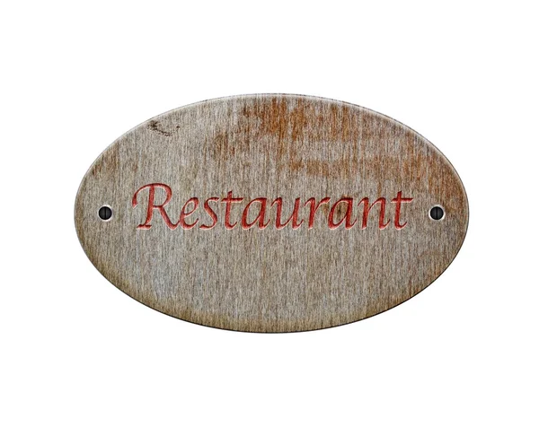 Дерев'яний знак ресторану .. — стокове фото